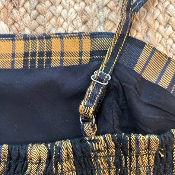Aeropostale Plaid Cropped Tank, Gold and Black, Size L - Picture 5 of 10